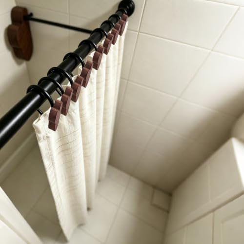 12-Piece Wood Mouse Shower Curtain Hooks - Image 6