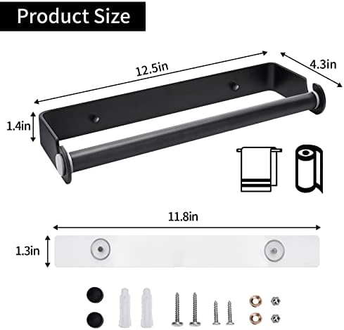 Under Cabinet Paper Towel Holder, Adhesive or Drill Mount Paper Towel Holder - Image 2