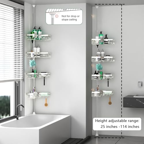 DAOYA Corner Shower Caddy Tension Pole - Image 6