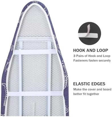 Ironing Board Cover and Pad Standard Size 15 x 54, 3 Pairs of Hook and Loop - Image 4