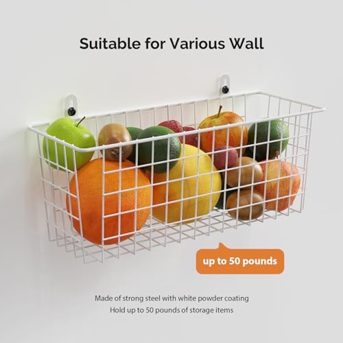MaraFansie Wire Basket 4-Pack Hanging Wall Organizer Cabinet Storage Basket - Image 6