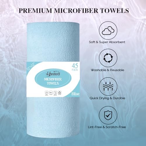 Microfiber Cleaning Cloth Roll 45 Pack, Tear Away - Image 3