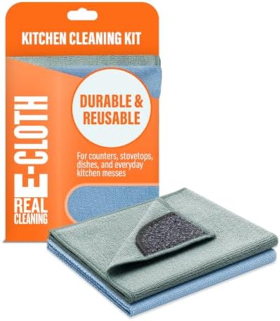E-Cloth Kitchen Cleaning Cloth Kit, Reusable Washable Towels by E-Cloth