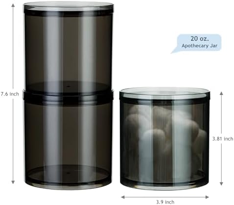 SheeChung 2 Pack Large 20oz Black Stackable Qtip Holder - Image 4