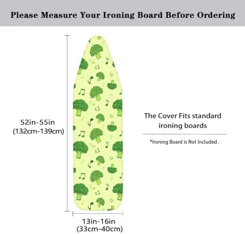 Broccoli Ironing Board Cover 15x54 Inch, Music Note Steam Iron Covers 3 - Image 5