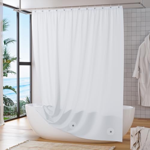 Titanker White Shower Curtain Liner 72 x 84 Extra Long Shower Liner Plastic - Image 6