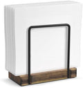 Wican Napkin Holder for Table, Wood Iron Standing Napkin Dispenser by Wican