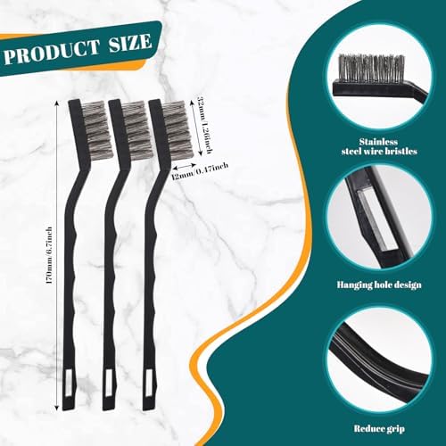 24 Pcs Mini Stainless Steel Wire Brush Set, Wire Scratch Brush - Image 2