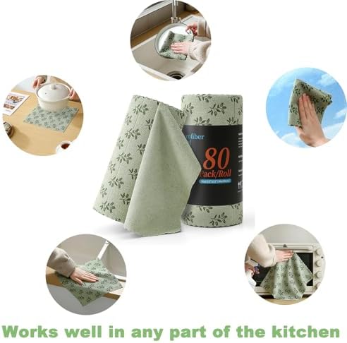 Microfiber Cleaning Cloth Roll, 80 Pack Cleaning Towels, Lint Free Rags Paper - Image 4