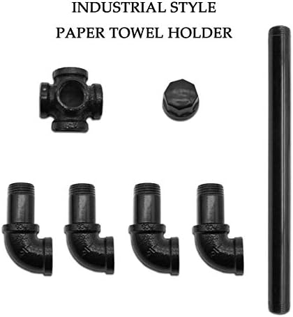 MINCORD Paper Towel Holder Rustic Industrial Standing Pipe Toilet Roll Tissue - Image 2