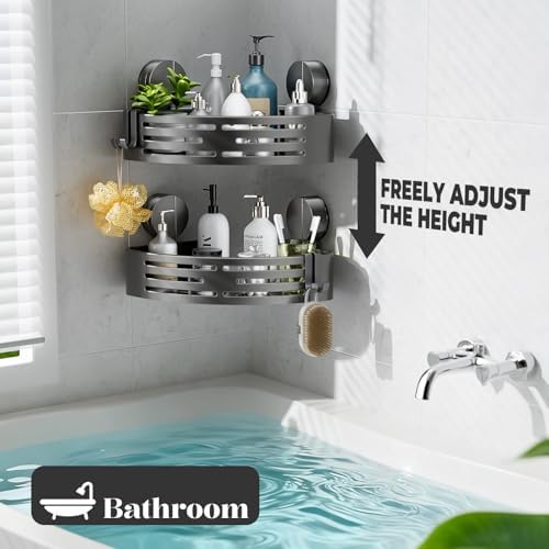 Suction Cup Shower Caddy, No Drilling Corner Shower Shelves Heavy Duty - Image 5