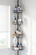 Corner Shower Caddy Tension Pole 4-Tier 47-121 Adjustable Stainless Steel by ESSEMELLC