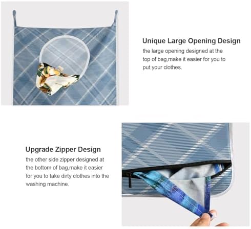 1PC Hanging Laundry Hamper Bag Over the Door Laundry Hamper Wall Hamper Large - Image 4