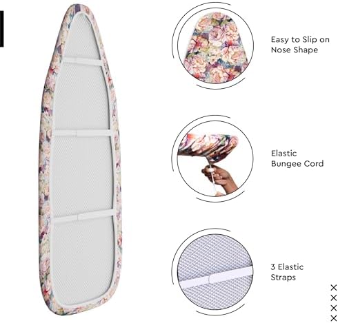 Encasa XO Padded Ironing Board Cover and Pad 42"x14" Wildflowers - Image 3