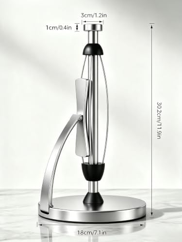 VEHHE Paper Towel Holder Countertop, One Hand Tear, EVA Weighted Base - Image 2