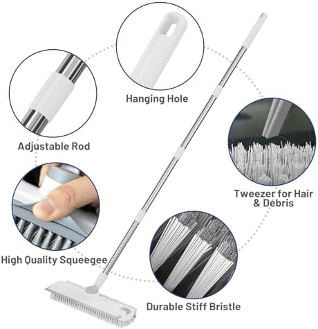 3 in 1 Floor Scrub Brush with Long Handle & Squeegee - Image 6