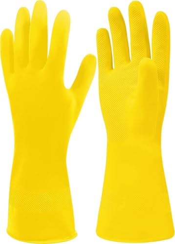 SteadMax 1 Pair Cleaning Gloves, Reusable Natural Rubber Dish Gloves, Latex - Image 7
