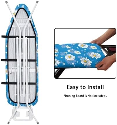 Blue Daisy Ironing Covers and Elasticized Edge Ironing Board Covers Protective - Image 4
