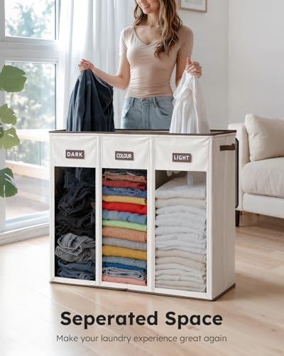 SOLEDI 200L 3-Section Laundry Hamper - Image 3