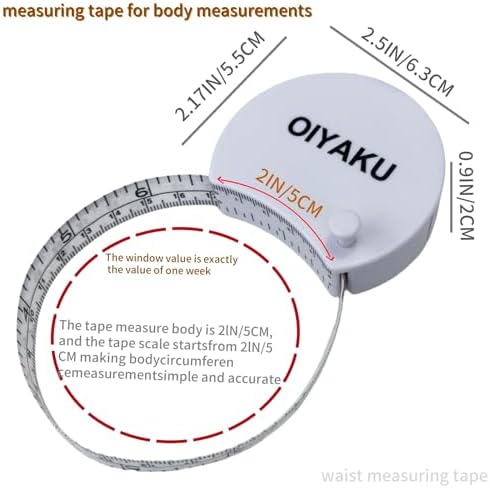 Body Measurement Tape Measure Fitness Tracking Tools Sewing Ruler 60" - Image 5