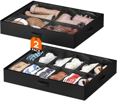 Lifewit Under Bed Shoe Storage Organizer 1 Pack, 4.3 Inches Profile Fabric by Lifewit