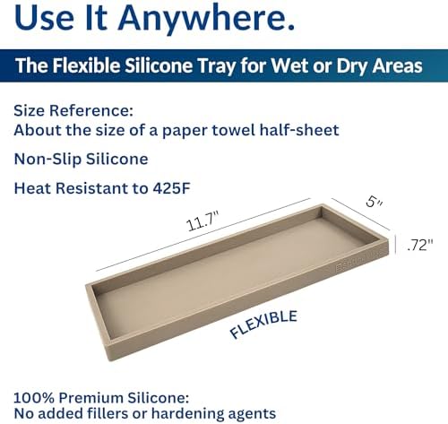 Spacewiser Silicone Countertop & Vanity Tray – 11.7” Bathroom Counter Tray - Image 3