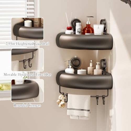 CICUFY Shower Caddy Suction Cup, 2 Pack No Drilling Corner Shower Shelves - Image 4