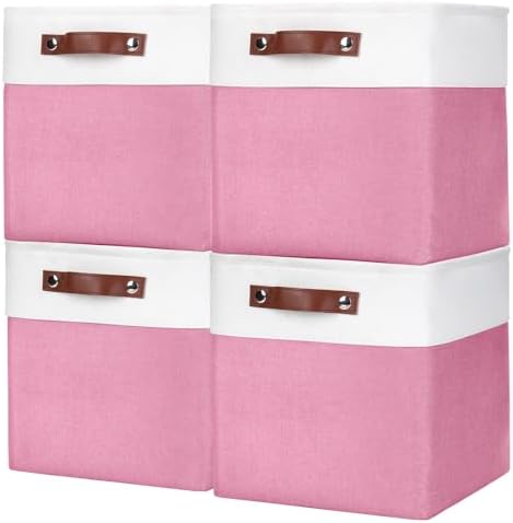 Bagnizer Collapsible Fabric Storage Cubes 11x11 Cube Storage Bins, 4 Pack by Bagnizer