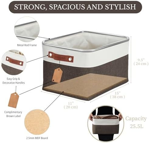 DECOMOMO Storage Bins, Large Fabric Storage Baskets - Image 3