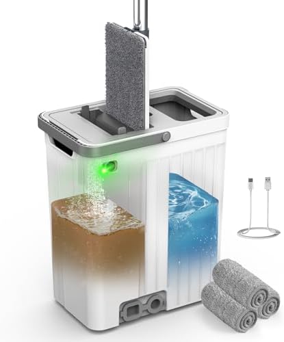 Mop and Bucket Set，Flat Mop and Bucket System by PowerfulSuctionVacuumCleaner