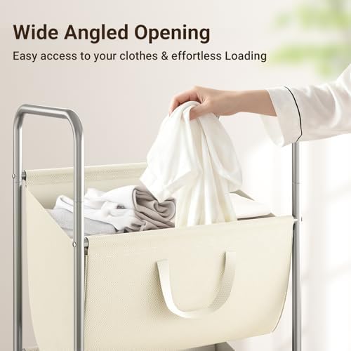 ELYKEN 3-Tier Vertical Rolling Laundry Hamper - Image 4