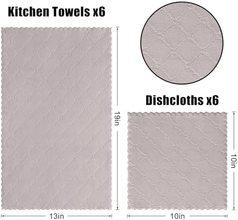 Homaxy Super Soft 12 Pack Kitchen Towels and Dishcloths Set - Image 6