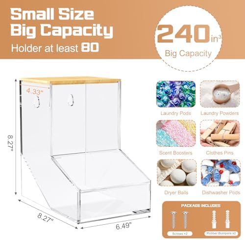 JYPS Laundry Box, Acrylic Dishwasher Pod Holder - Image 2