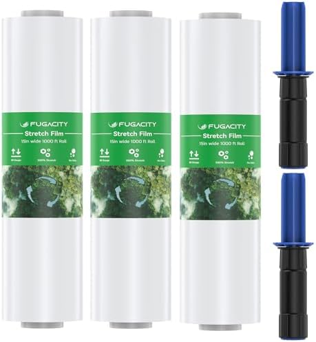 FugaCity Stretch Wrap Film-15 in 1000 FT 60 Gauge Shrink Wrap by FugaCity