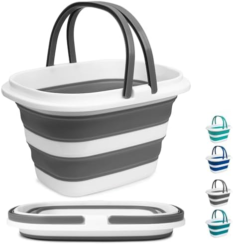 Large Collapsible Mop Bucket, 16L Plastic Bucket by Tiawudi
