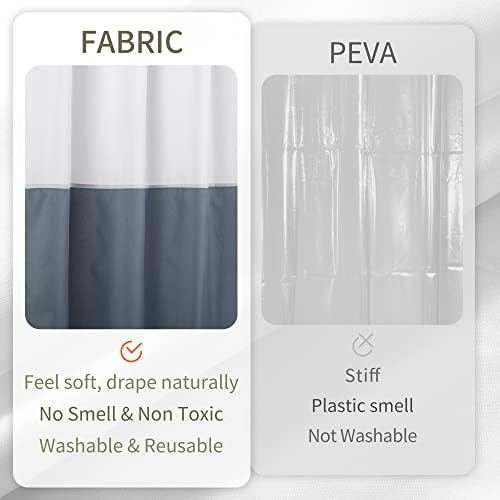 ALYVIA SPRING Waterproof Shower Curtain or Liner White/Stone Blue - Image 4