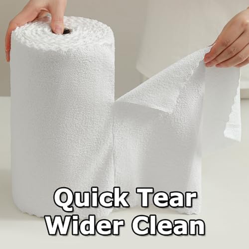 80 Pack Microfiber Cleaning Cloth Roll White Reusable Paper Towels 12"x12" Tear - Image 3