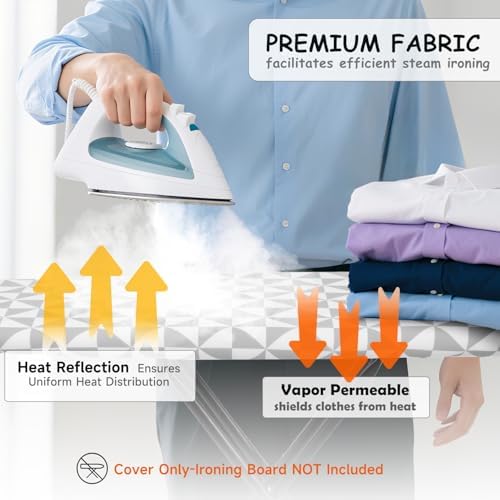 UFETGYG Ironing Board Cover, Elastic Edge, Full Size Scorch Resistant Padding - Image 2