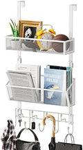 HapiRm Over Door Hook with 2 Mesh Baskets and 9 Hooks, 304 Stainless Steel No by HapiRm