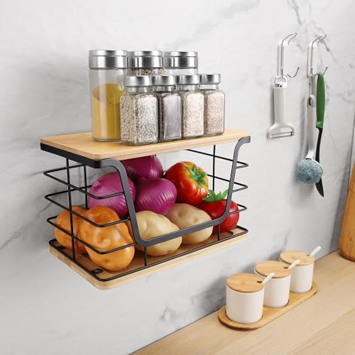 ALOCEO Large Wire Basket for Kitchen Pantry, Stainless Steel Kitchen Counter - Image 2