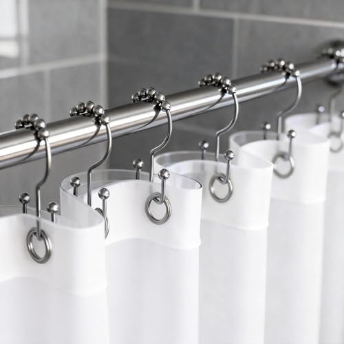 Shower Curtain Hooks 12 Pack, Double Glide Rings - Image 4
