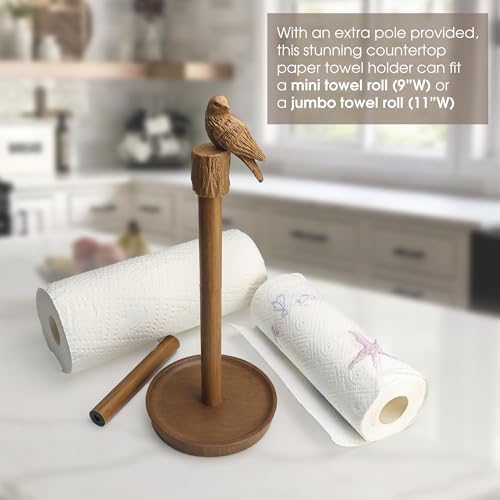 Paper Towel Holder Countertop, Faux Wood Color Paper Towel Stand - Image 3