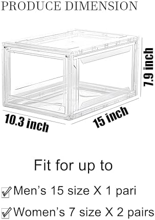 MMBABY 12 Pack Acrylic Clear Shoe Boxes, Ultra Clear Stackable Sneaker Display - Image 3