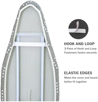 Ironing Board Cover and Pad Standard Size 15 x 54, 3 Pairs of Hook and Loop - Image 4