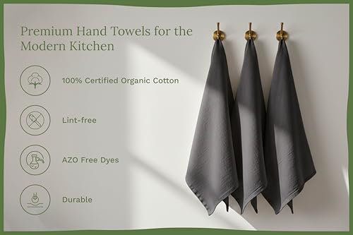 Organic Cotton Gray Tea Towels - Image 3