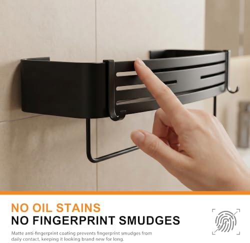 Black Adhesive Square Shower Caddy - Image 7