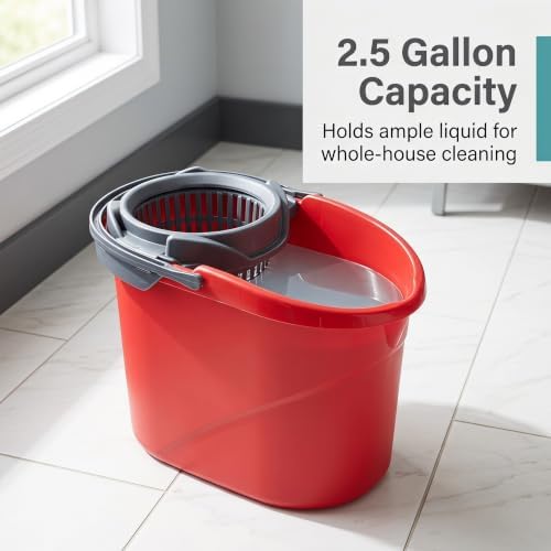 2.5 Gallon Mop Bucket with Wringer, Cleaning Bucket with Handle - Image 4