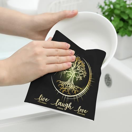 Live Laugh Love Kitchen Towels Decorative Set Tree Life Tea Towel - Image 4