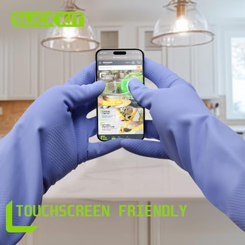 Rubber Kitchen Dishwashing Gloves, 3 Pairs - Image 2
