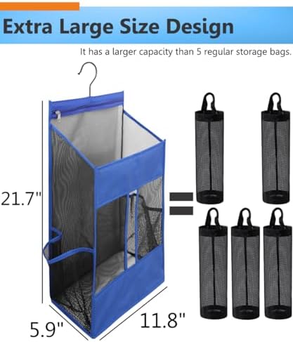 ALYER Hanging Plastic Grocery Bag Holder and Dispenser, Mesh Over the Cabinet - Image 2